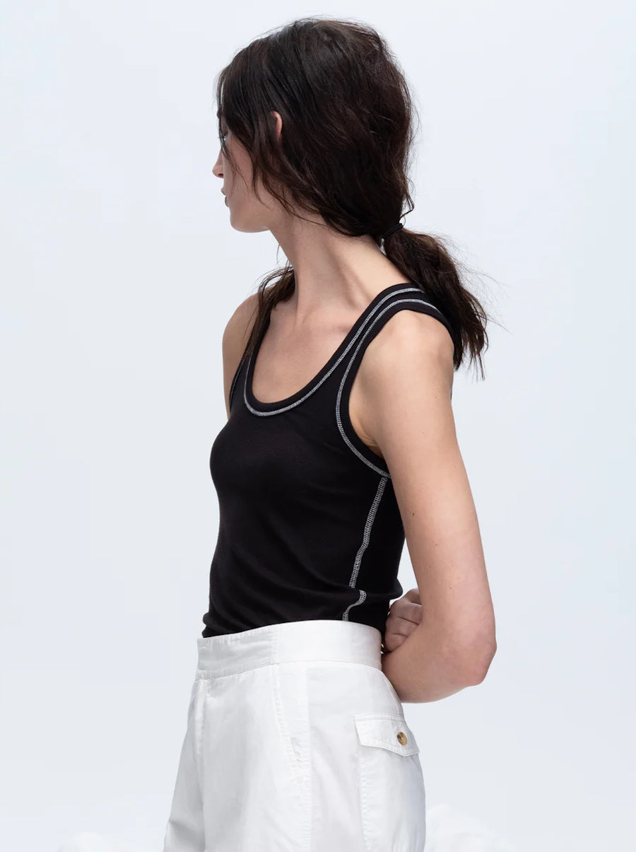 Modal Rib Boy Tank Contrast