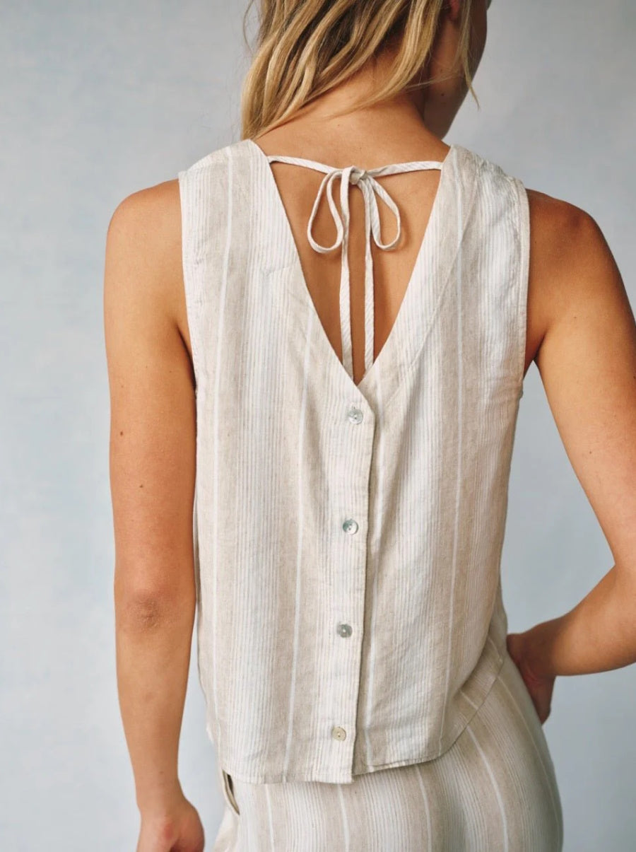 Sleeveless Button Back Top