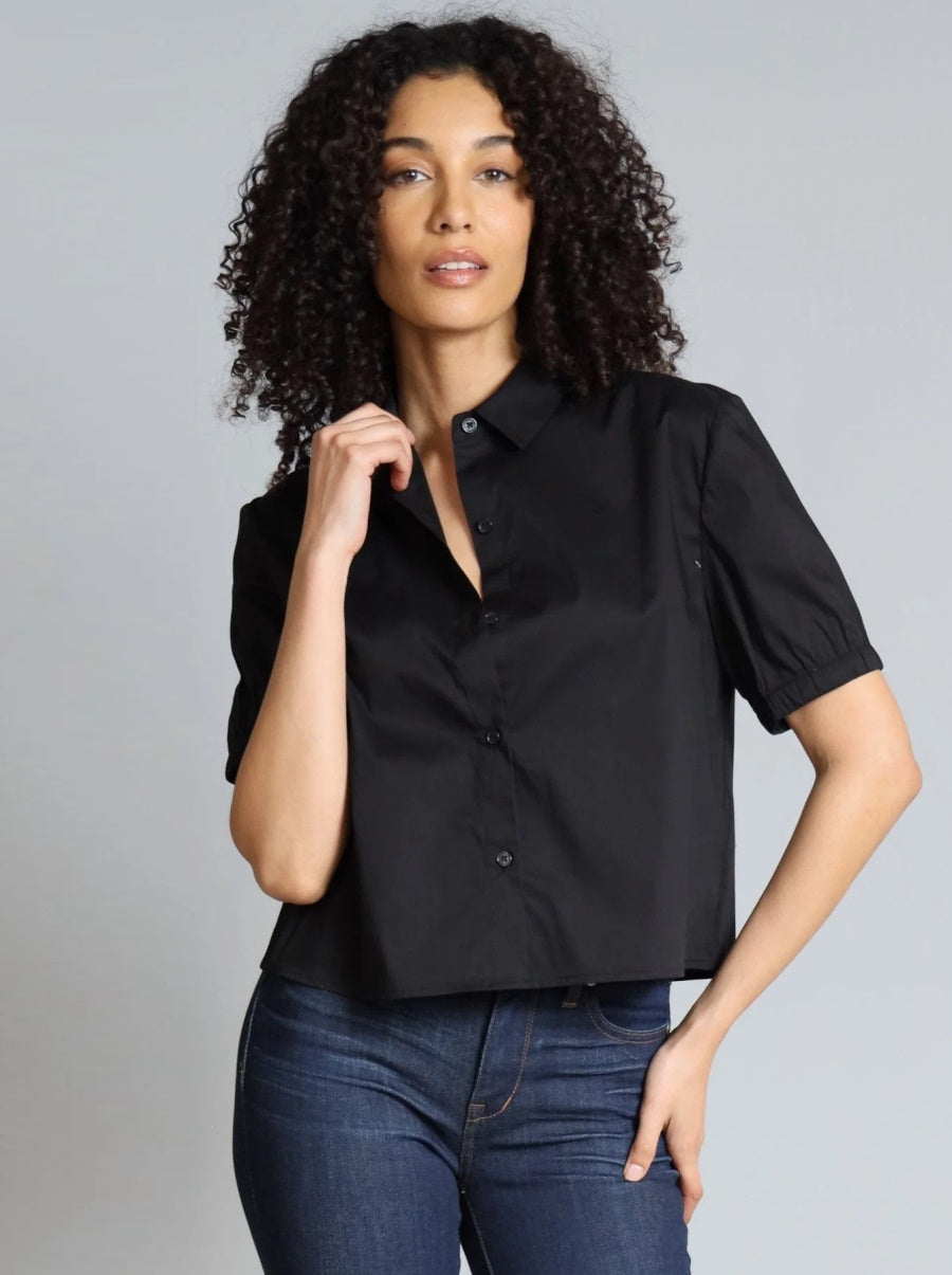 Stretch Poplin Cropped Shirt