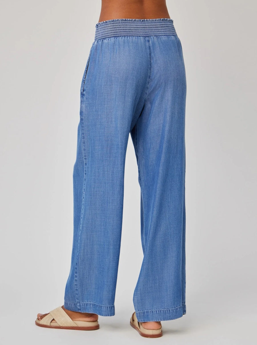 Smocked Waist Wide Leg Pant