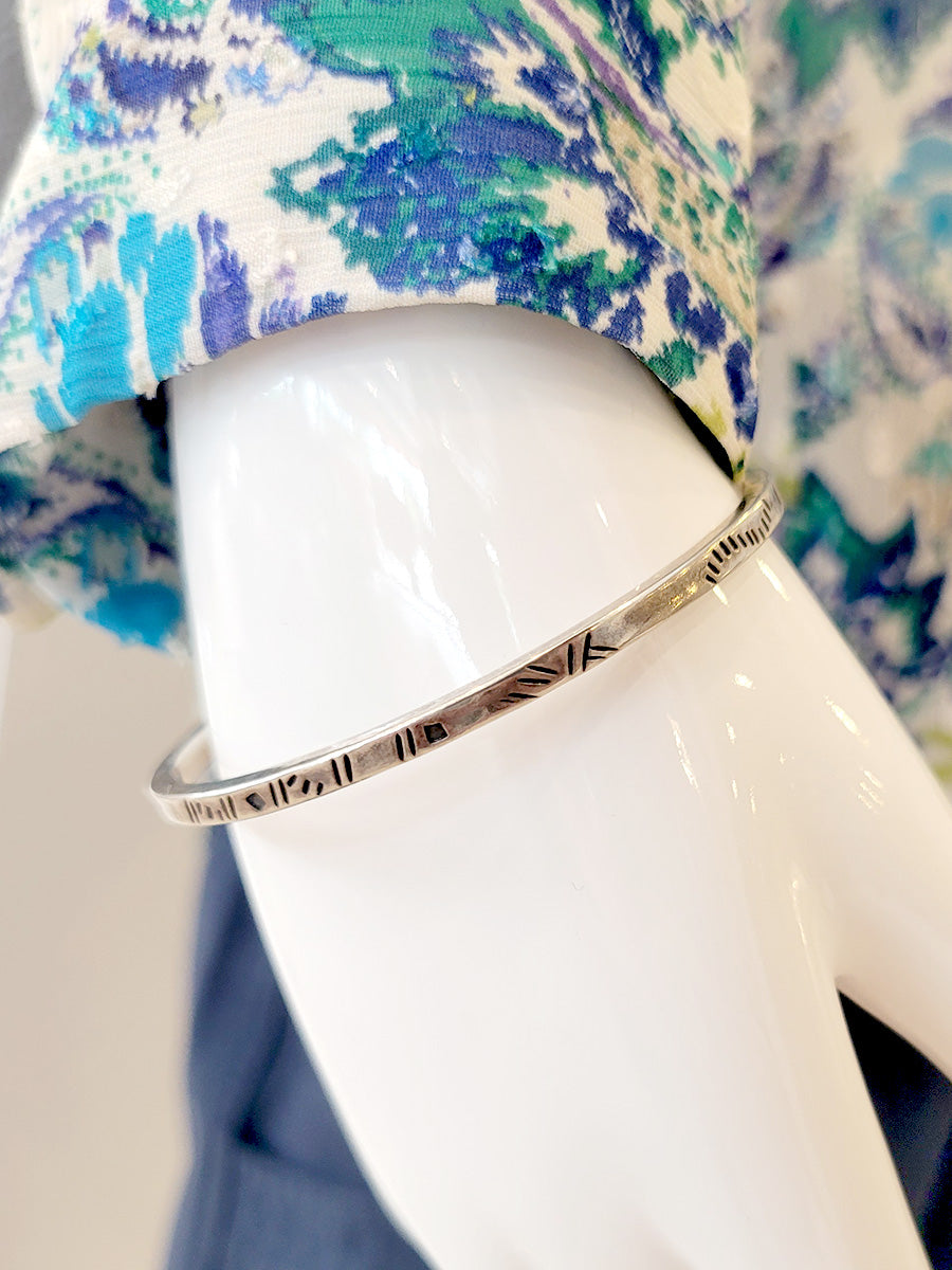 Silver Etched Cuff