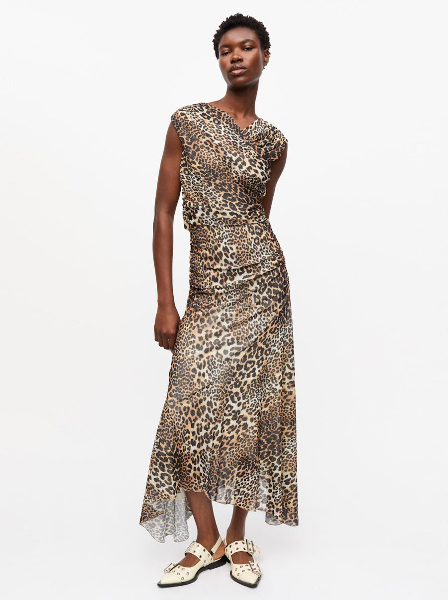 Long Ruched Crossover Dress
