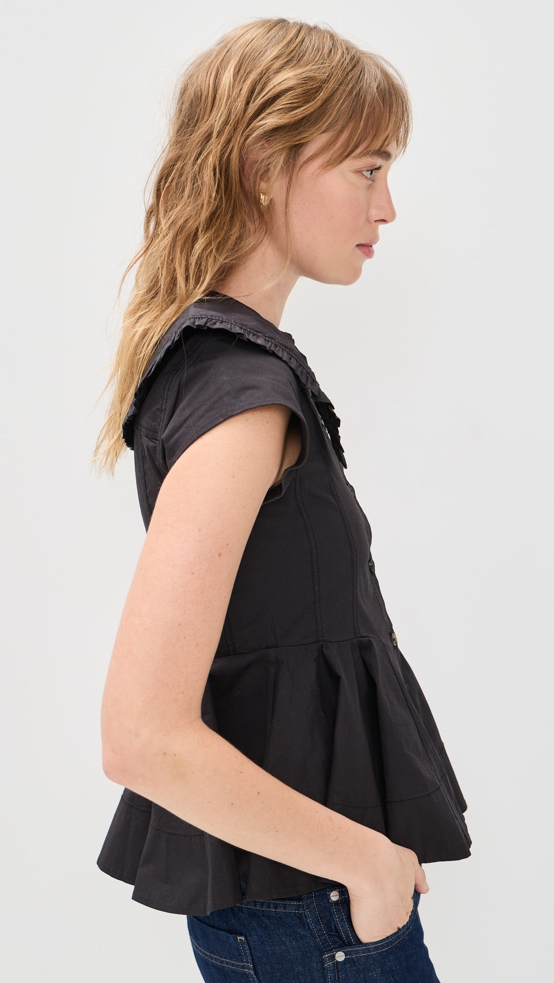 Cotton Peter Pan Collar Shirt