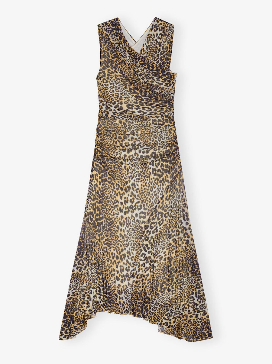 Long Ruched Crossover Dress