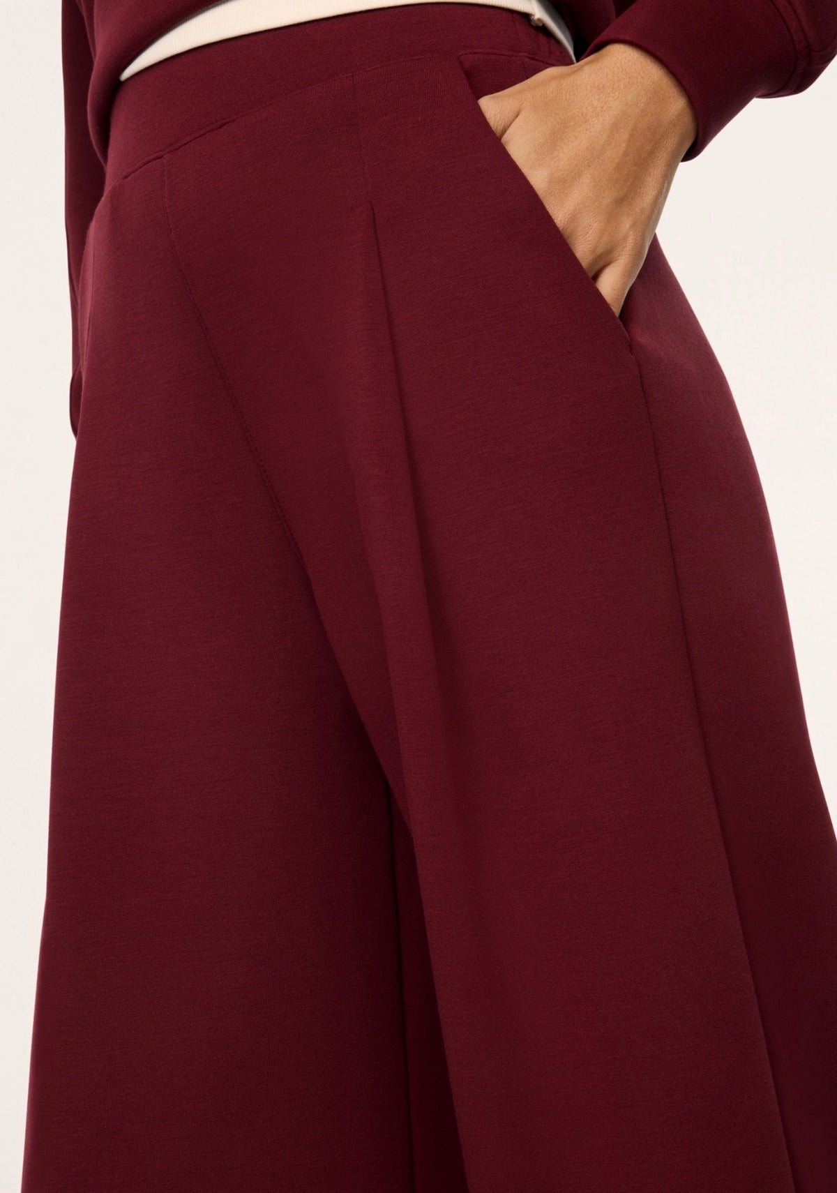 AE Pleated Wide Leg Trouser in Vino