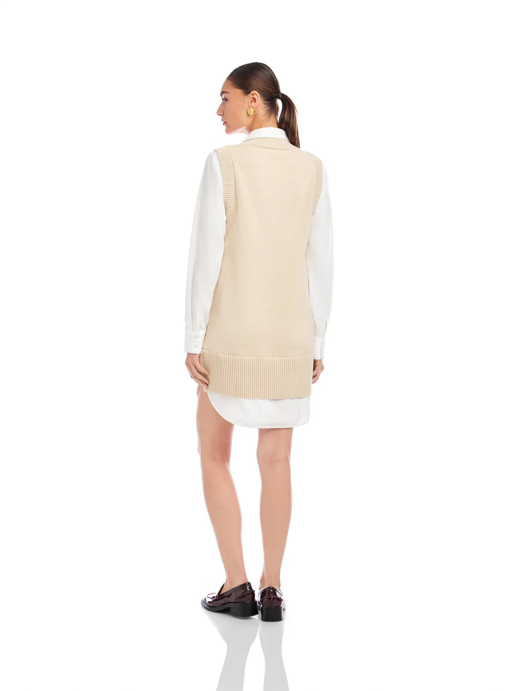 Elora Mixed Media Vest Dress