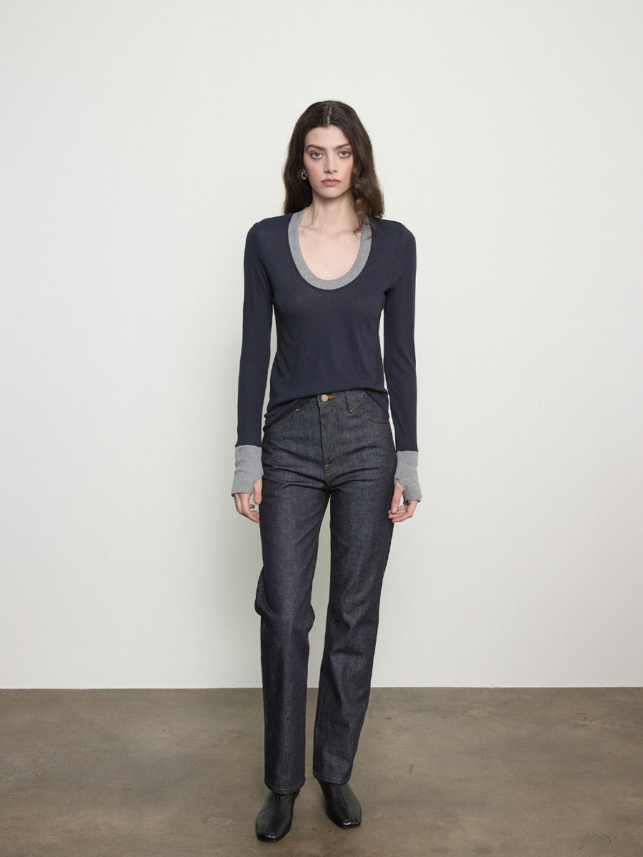 Cashmere Contrast Easy Cuffed