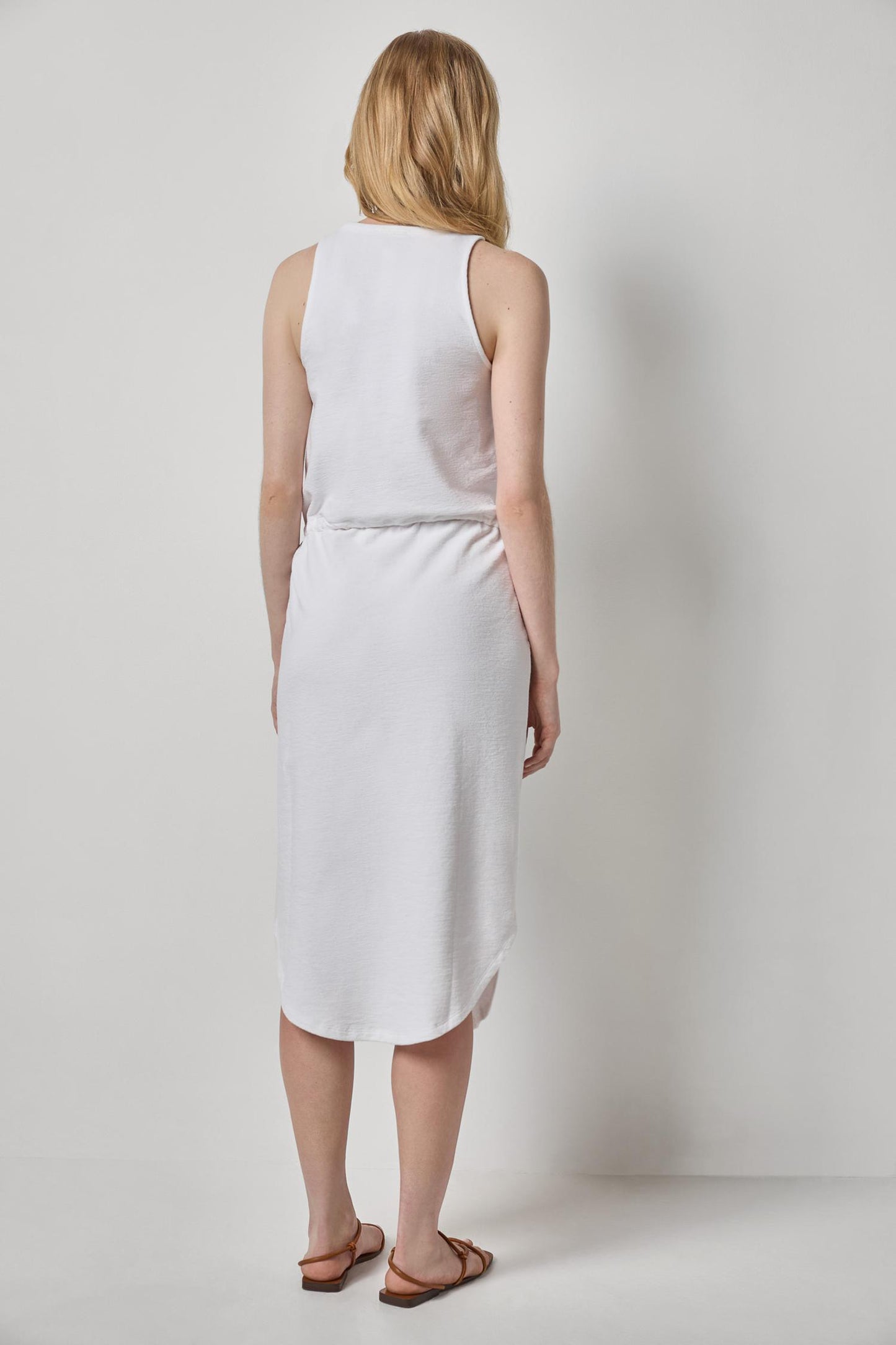 Textured Terry Shirttail Midi Dress