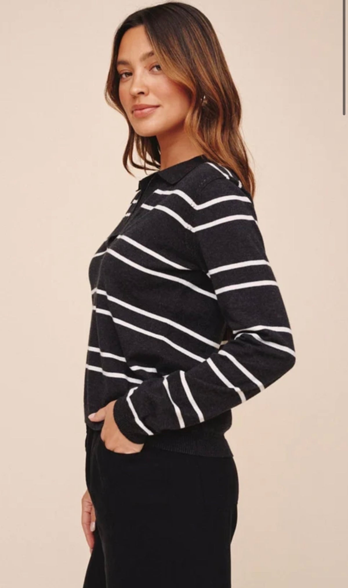 Long Sleeve Placket Pullover