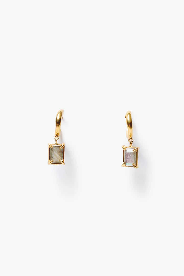 Tabby Hoop Earrings - Labradorite