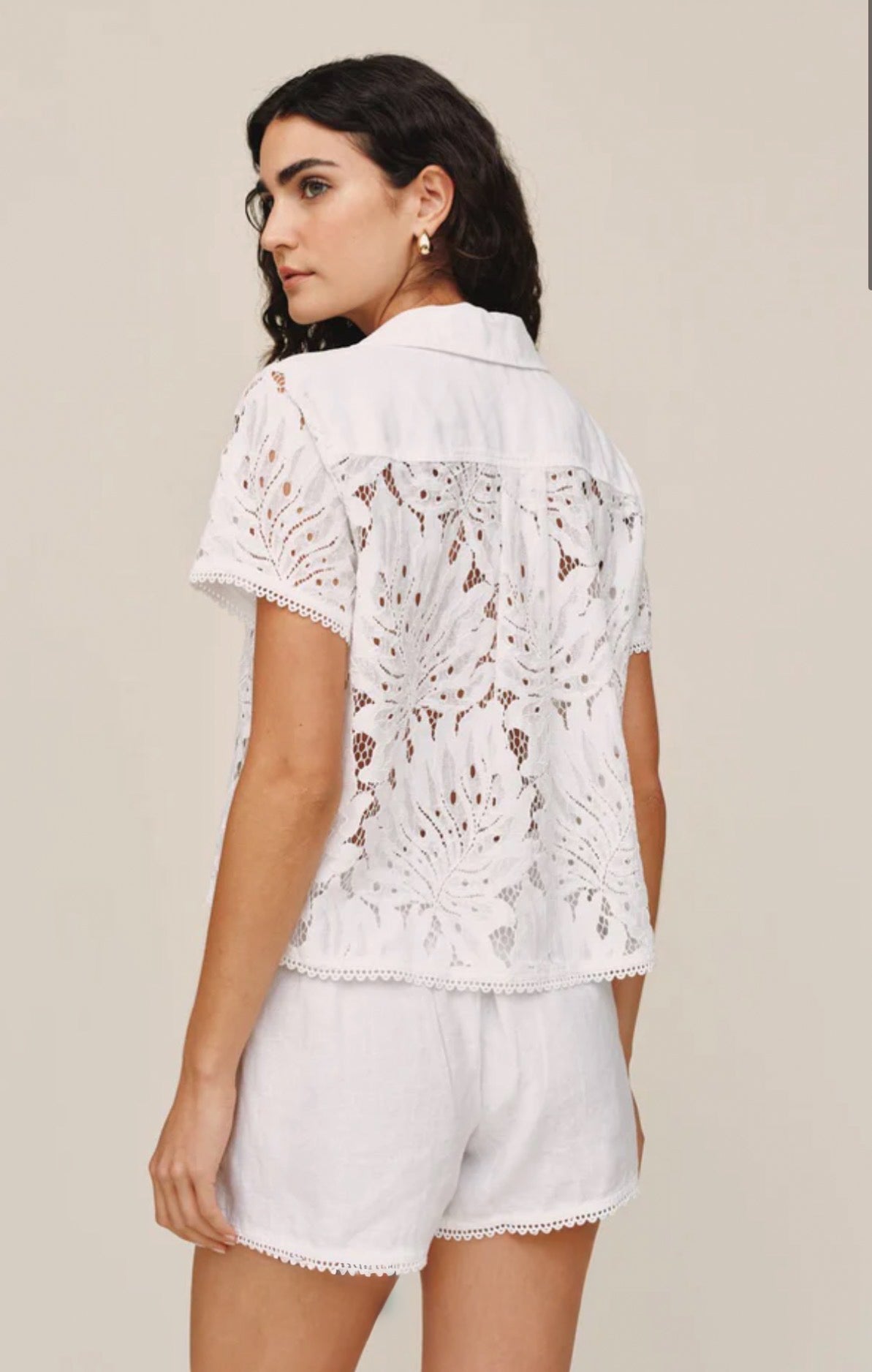 Short Sleeve Contrast Button Down