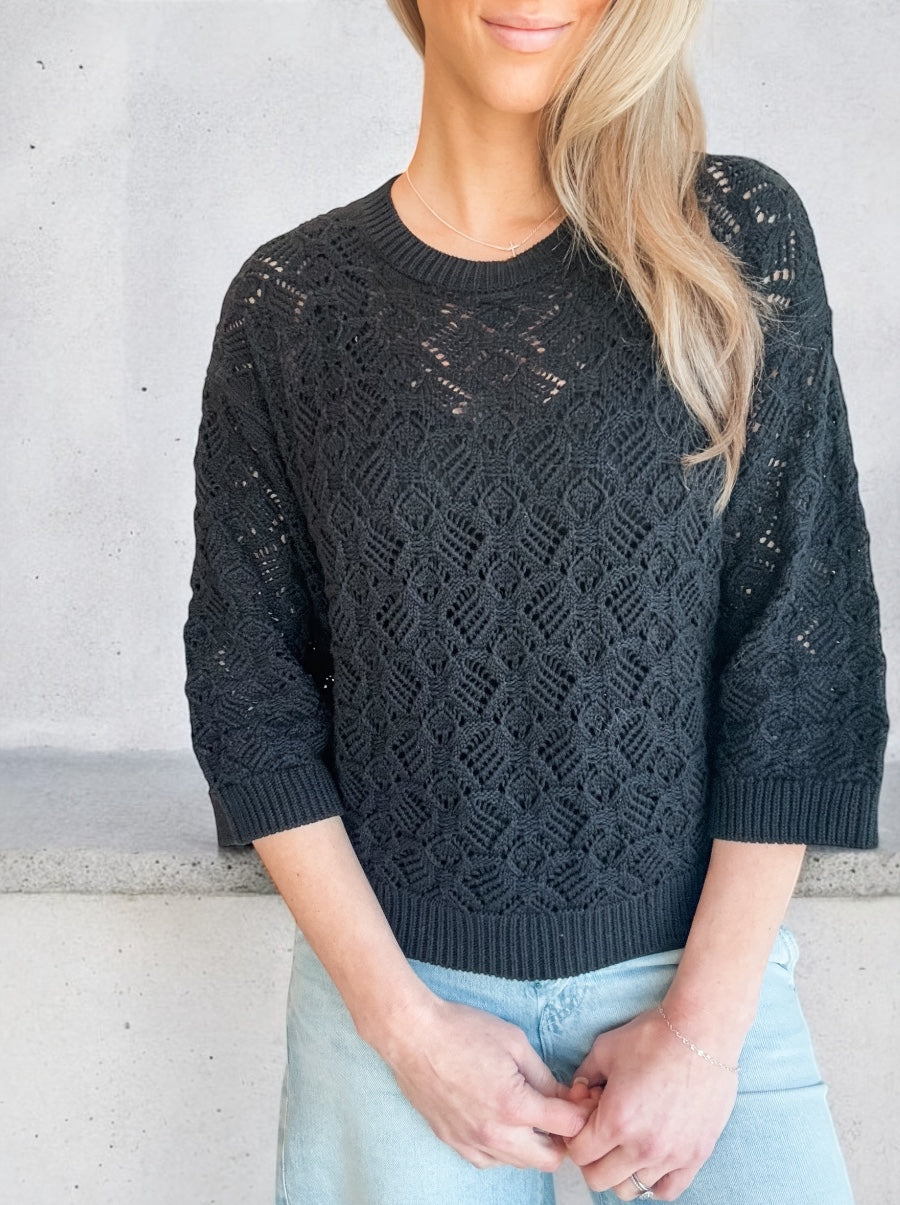 Open Pointelle Stitch Dolman