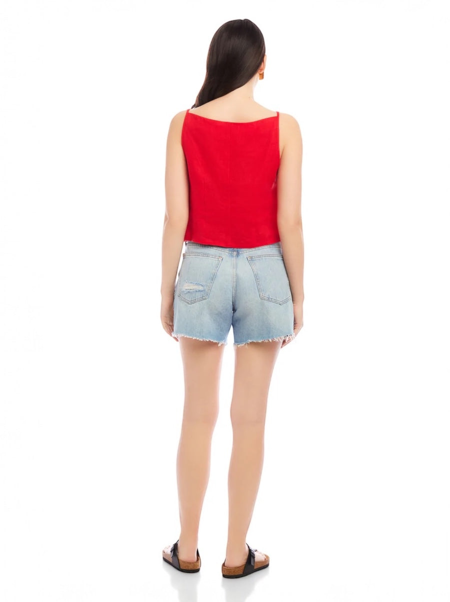 Elis Sleeveless Button Up Top
