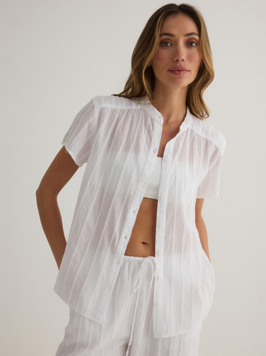 Short Sleeve Shirred Top