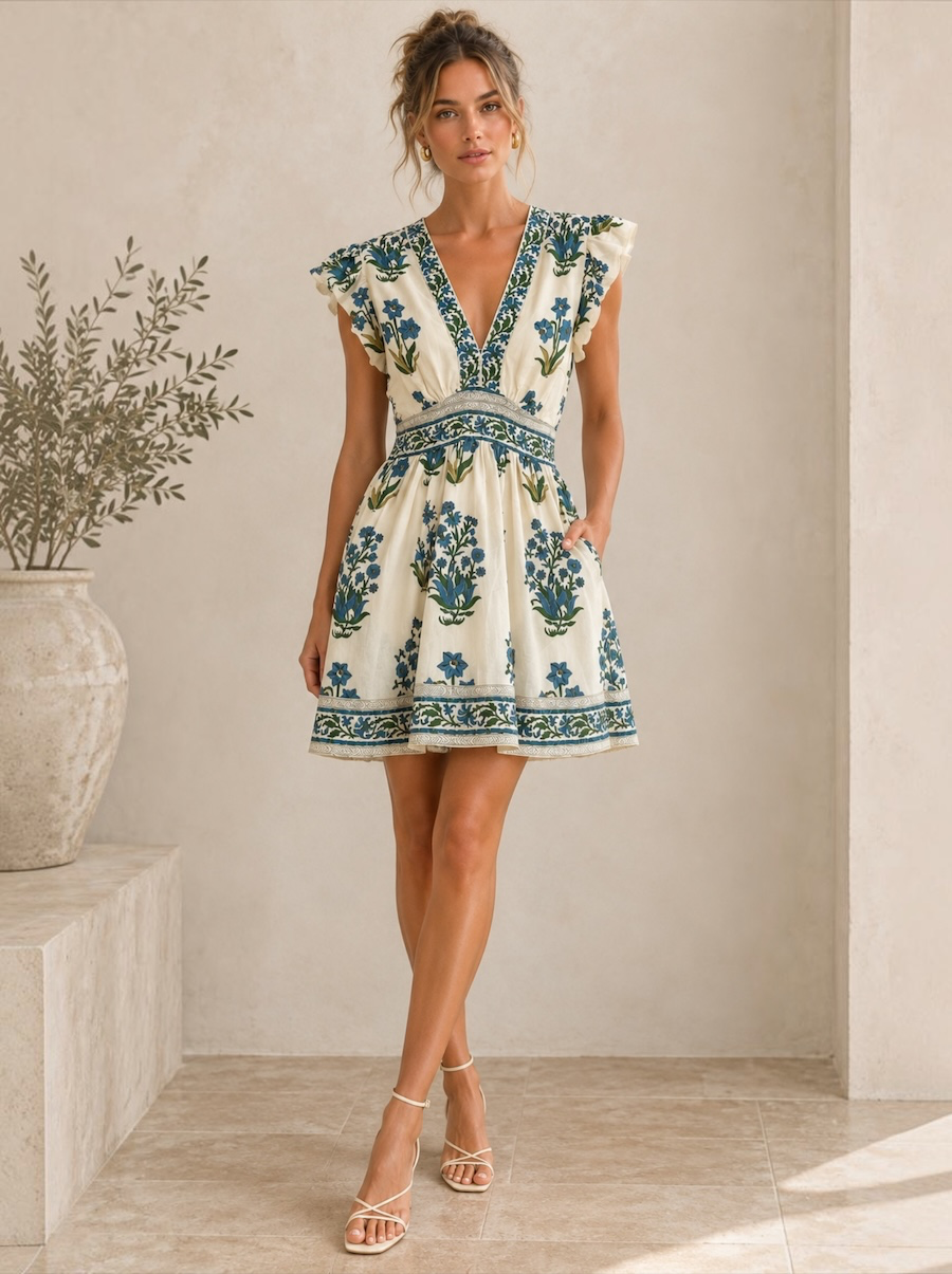 Sana Dress in Blue Bloom