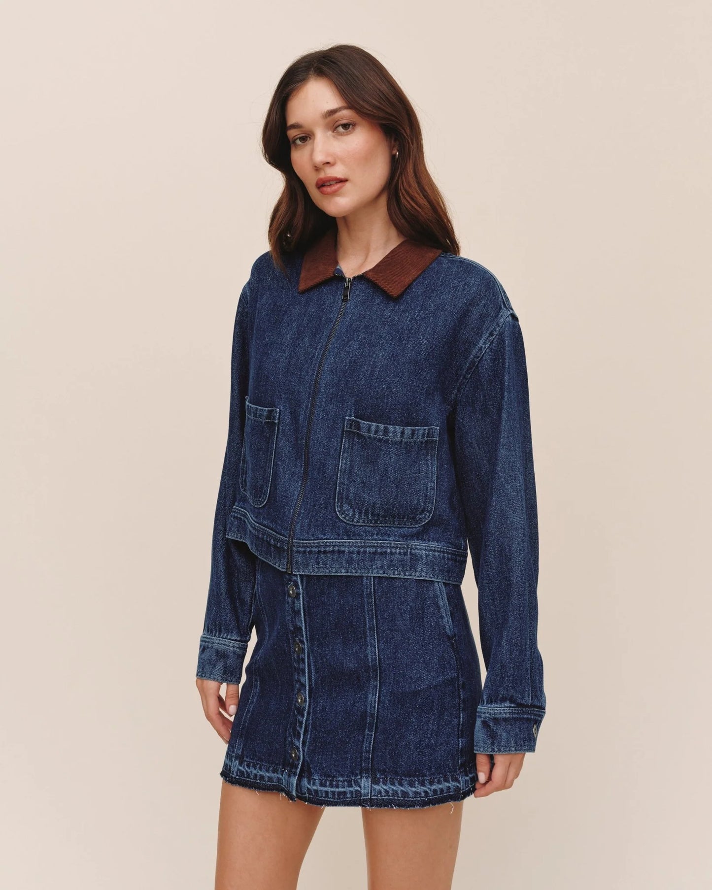 Crop Zip Up Barn Jacket