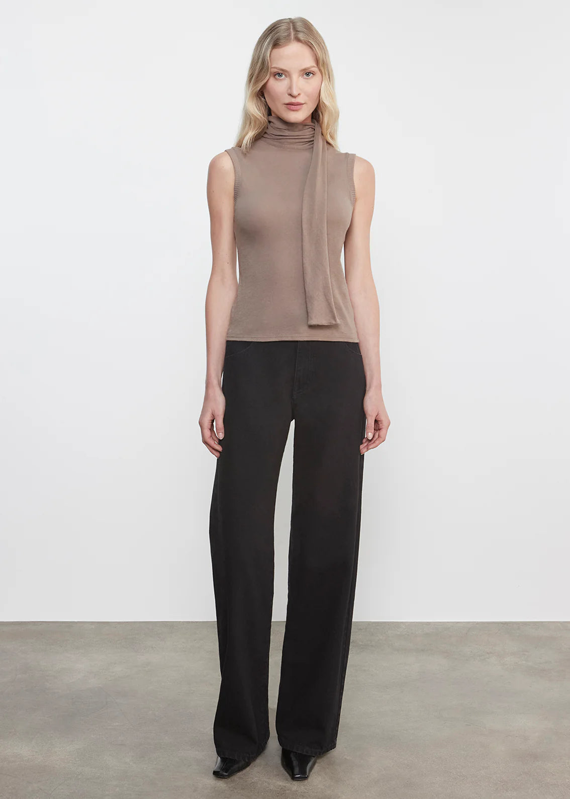 Jersey Sleeveless Scarf Top