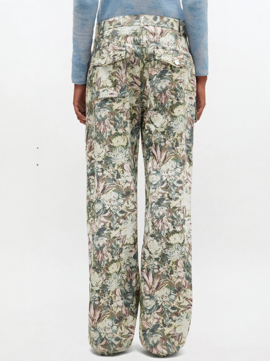 Printed Stretch Cotton Pants