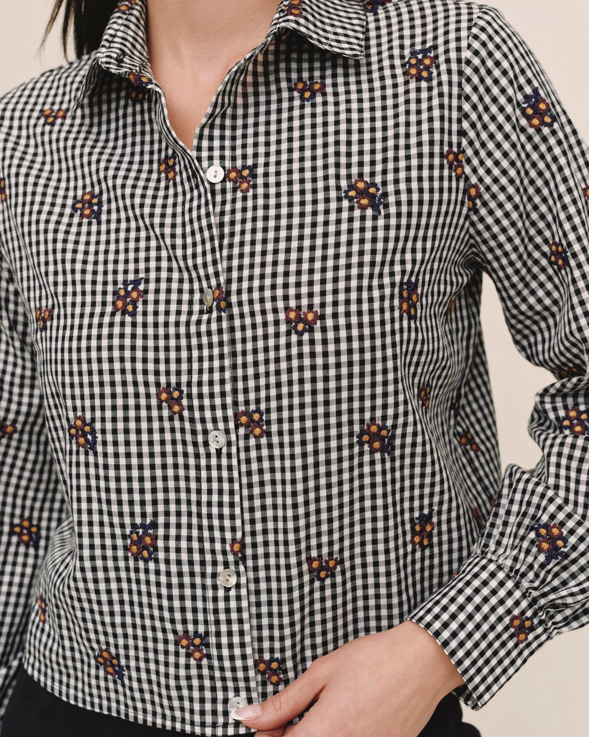 Long Sleeve Crop Button Down