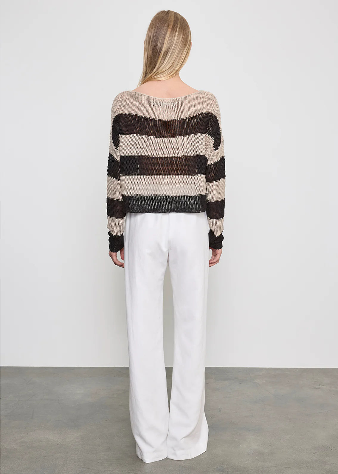 Stripe Linen Bateau Sweater