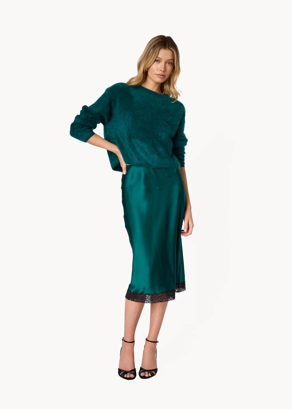 Muriel Silk Midi Skirt