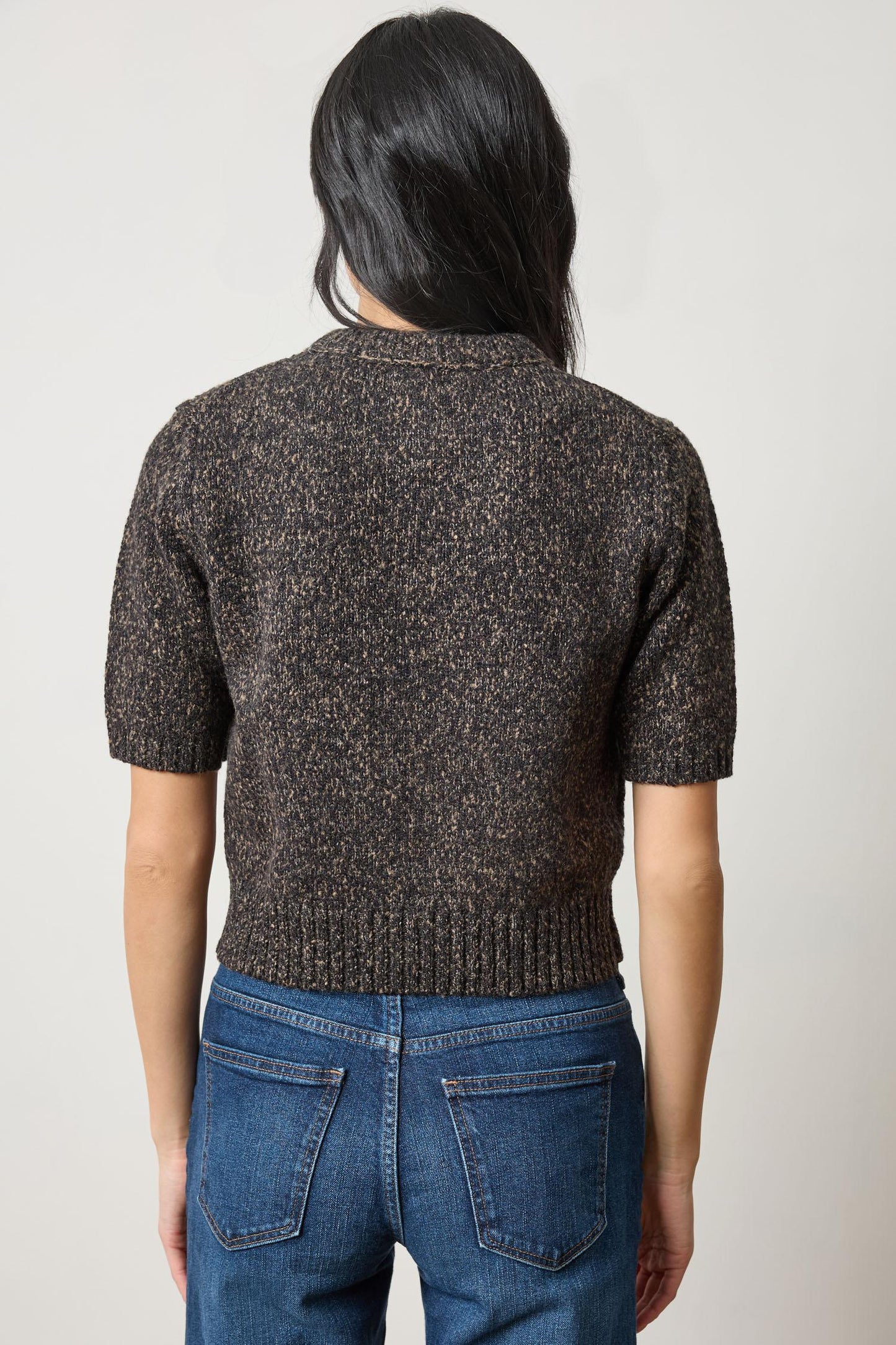 Short Sleeve Marled Pullover