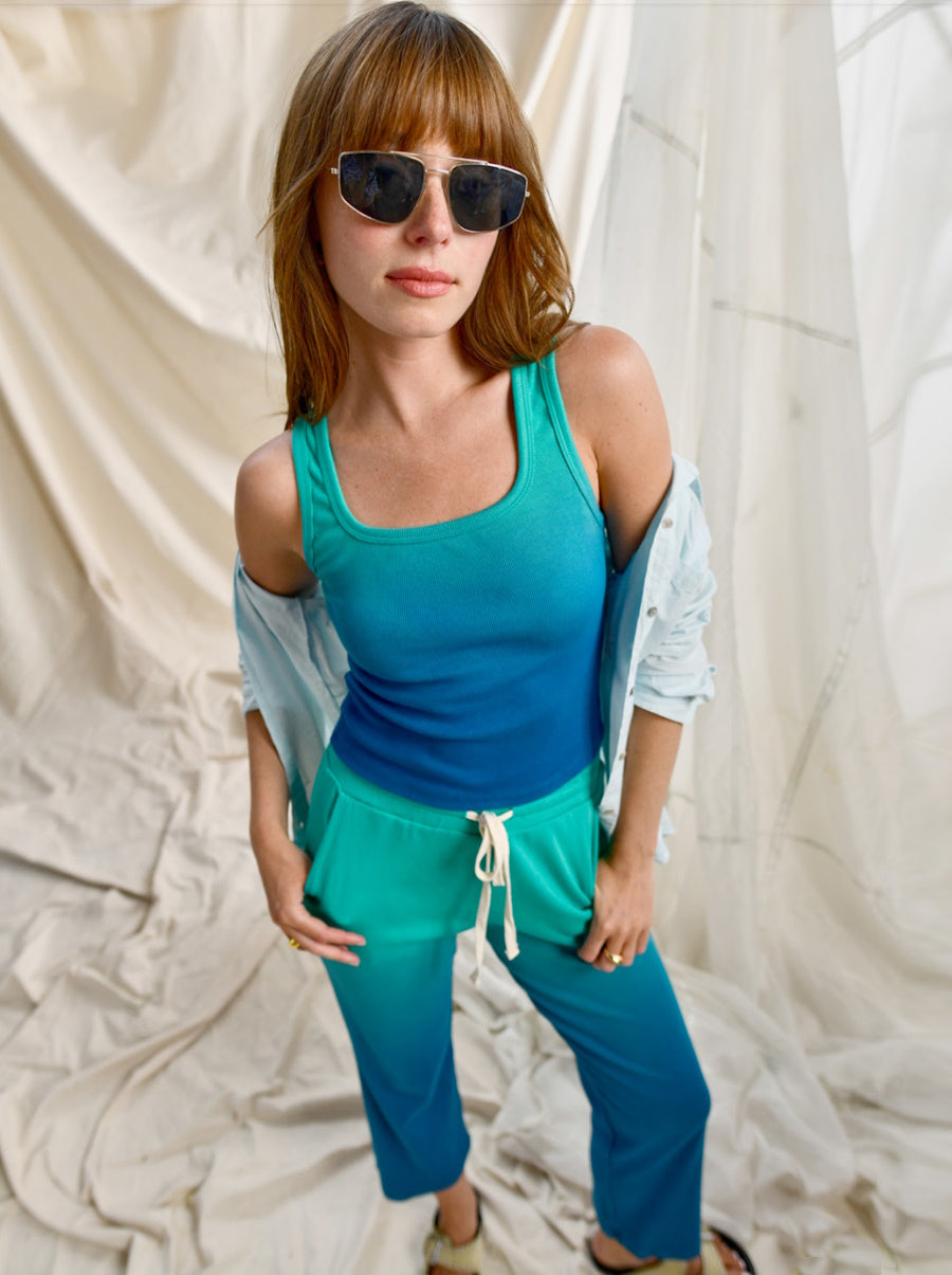 Rib Lounge Crop Flare Pant