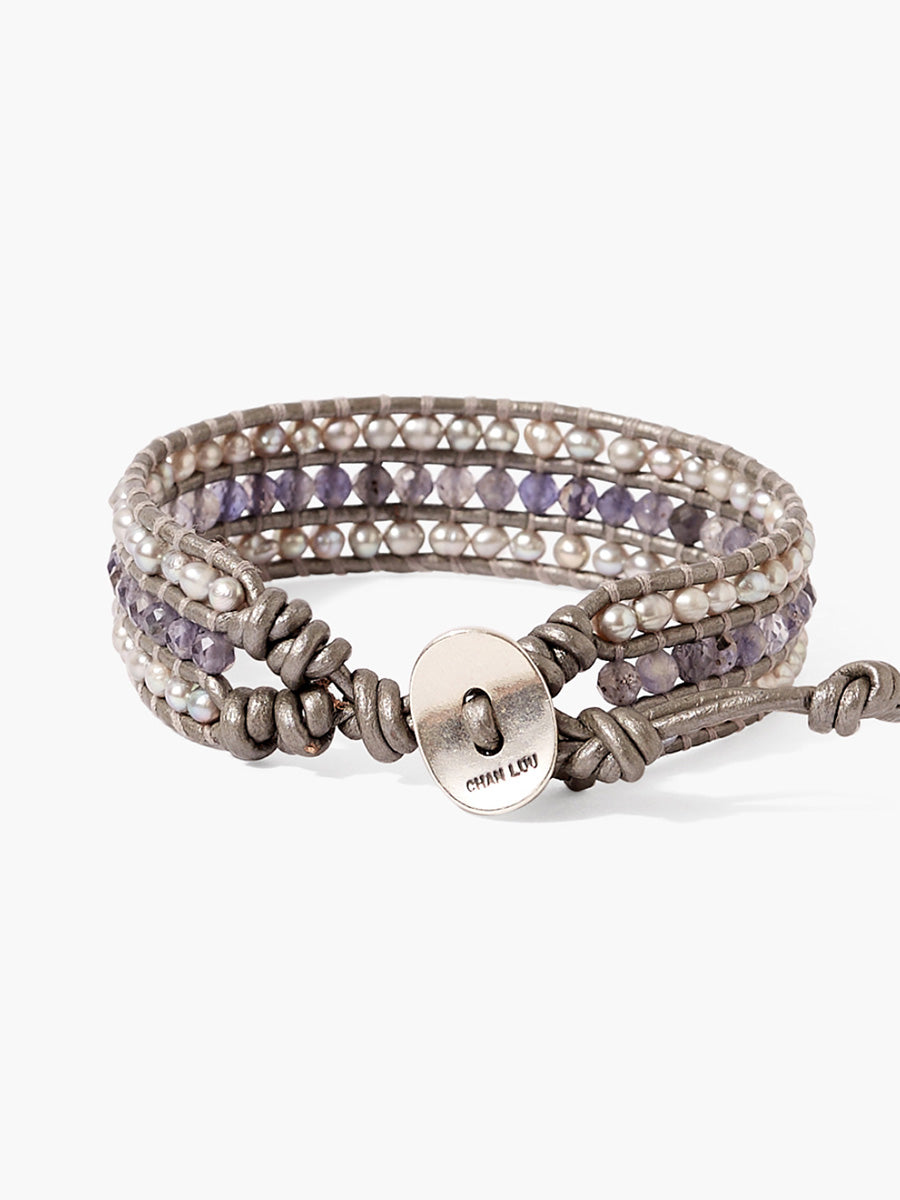 Sedona Single Wrap Bracelet Grey Pearl