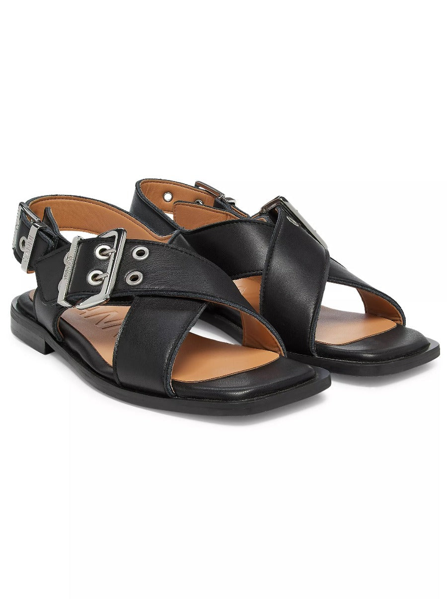 Buckle Cross Strap Sandal