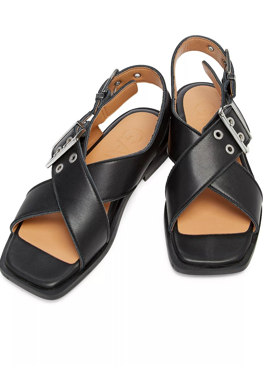 Buckle Cross Strap Sandal