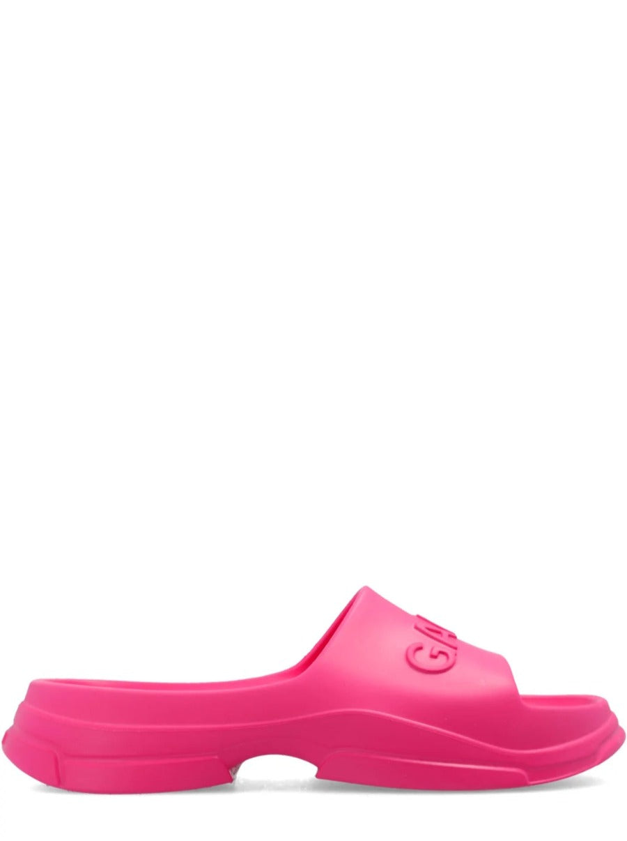 Pool Slide Sandals in Shocking Pink
