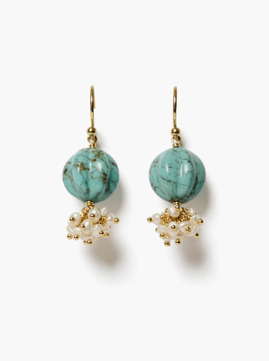 Turquoise + Pearl Earrings