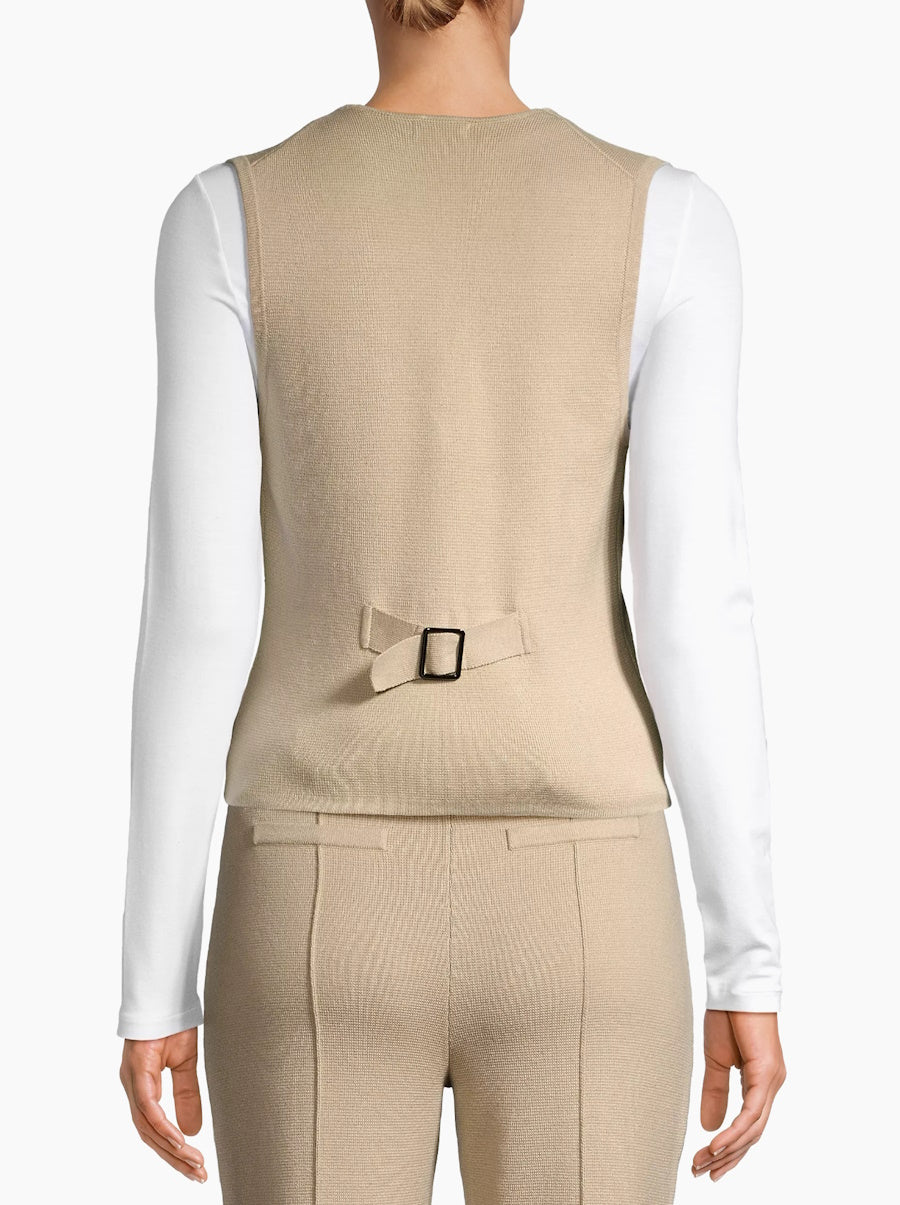 Cotton Blend Vest in Brown Sugar