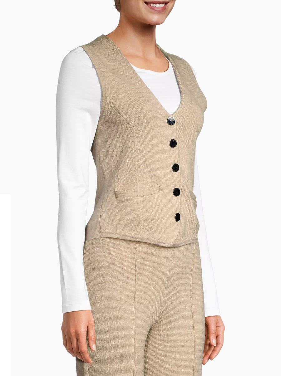 Cotton Blend Vest in Brown Sugar