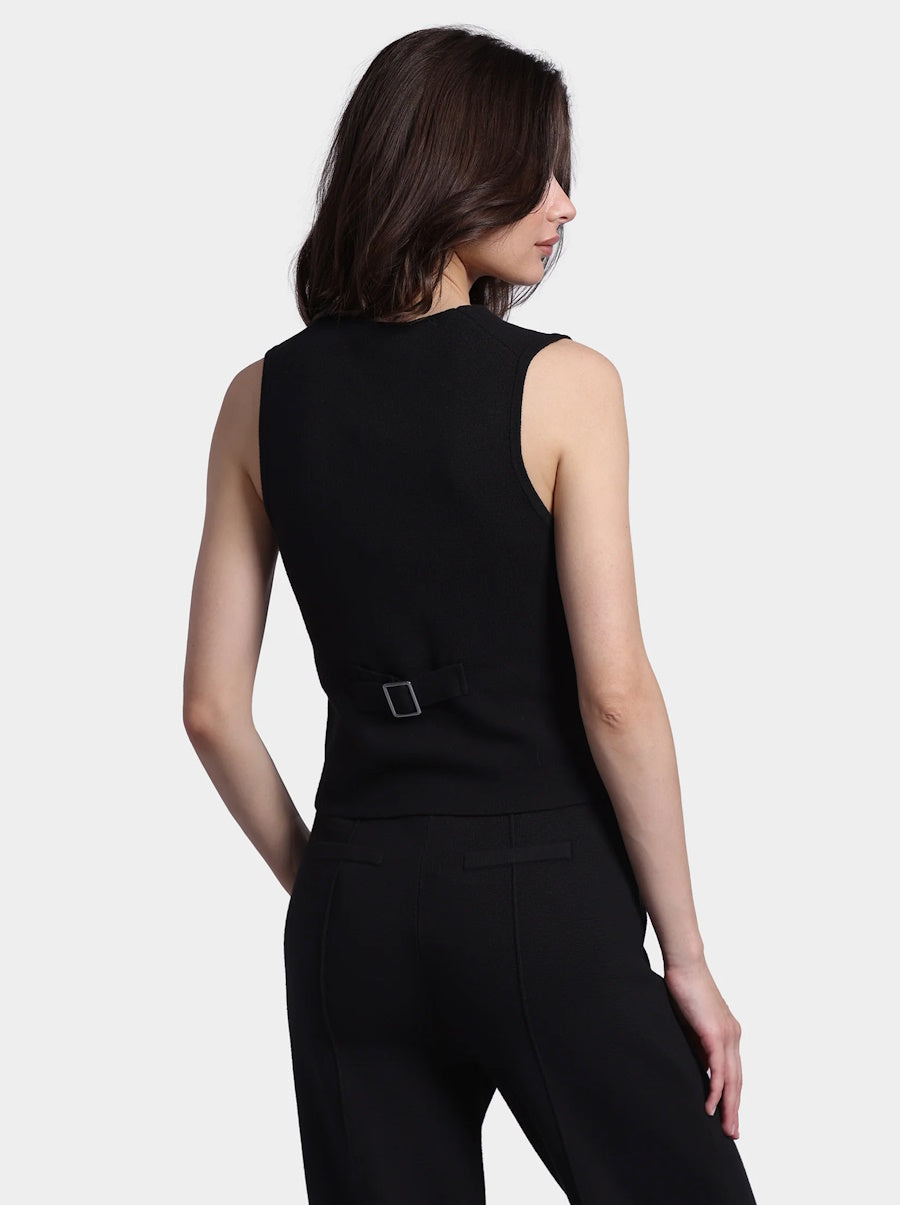 Cotton Blend Vest in Black