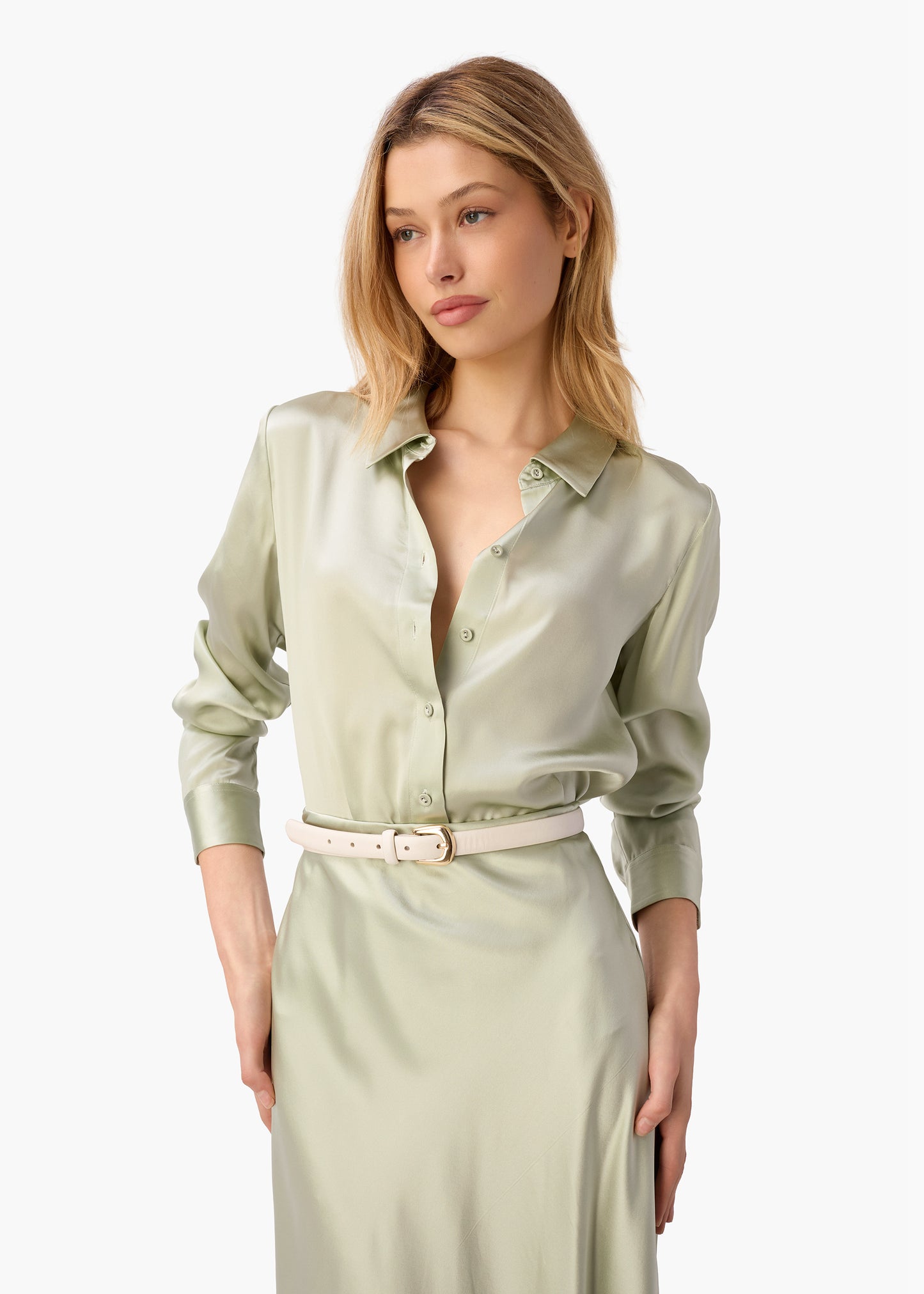 Crosby Silk Blouse in Sea Glass