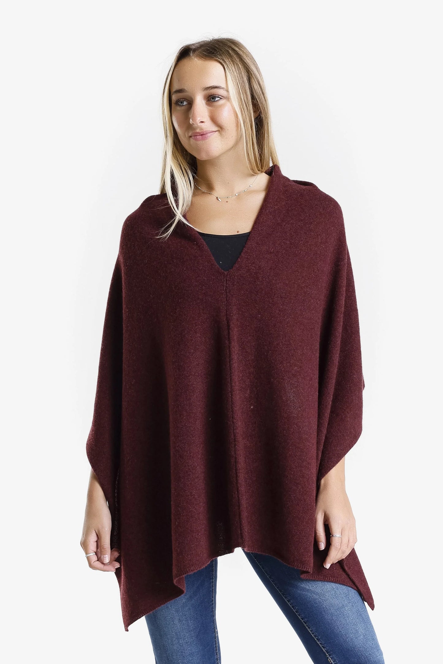 Cashmere Ruana - Eggplant