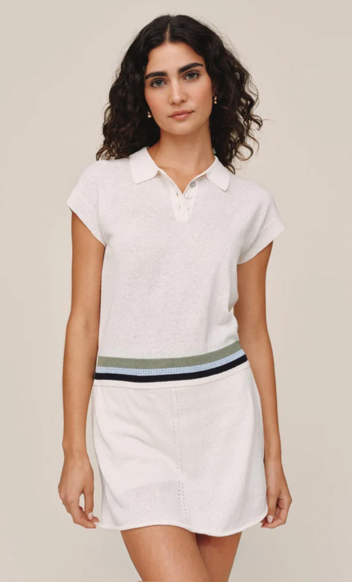 Cap Sleeve Contrast Band Top