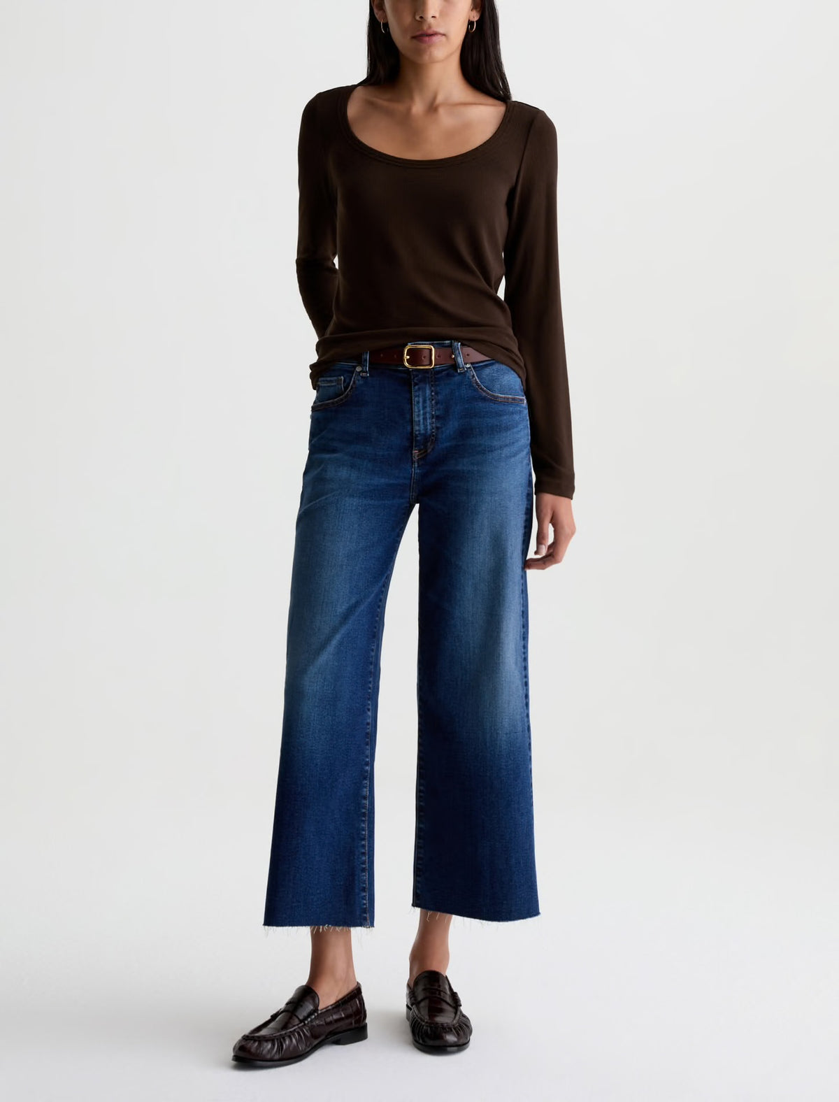 Saige Wide Leg Crop in HRDB
