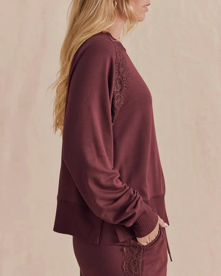 Supersoft Lace Trim Crewneck