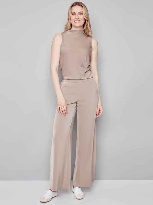 Wide Leg Pant in Almond