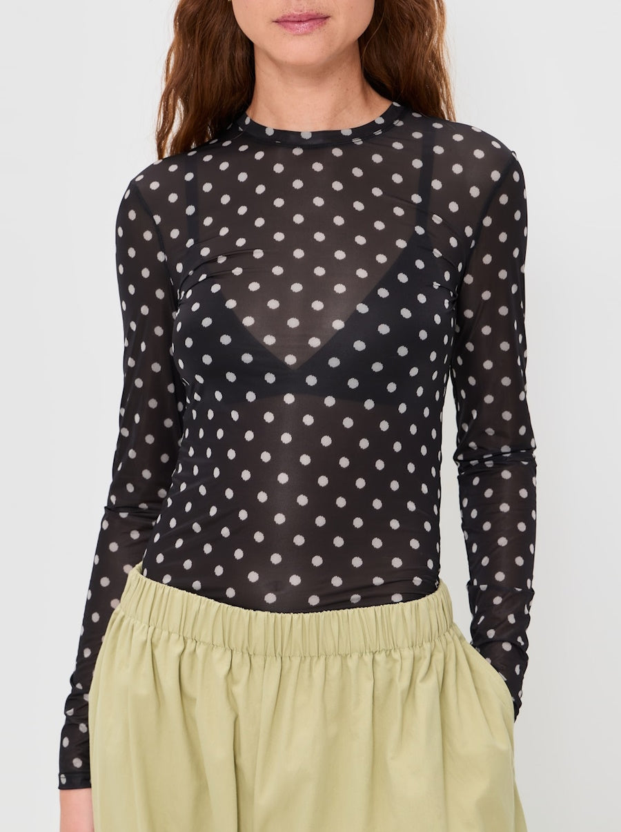 Sheer Jersey Longsleeve Dot