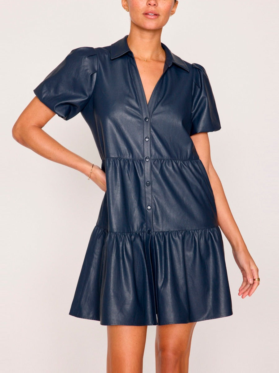 Havana Vegan Leather Mini Dress