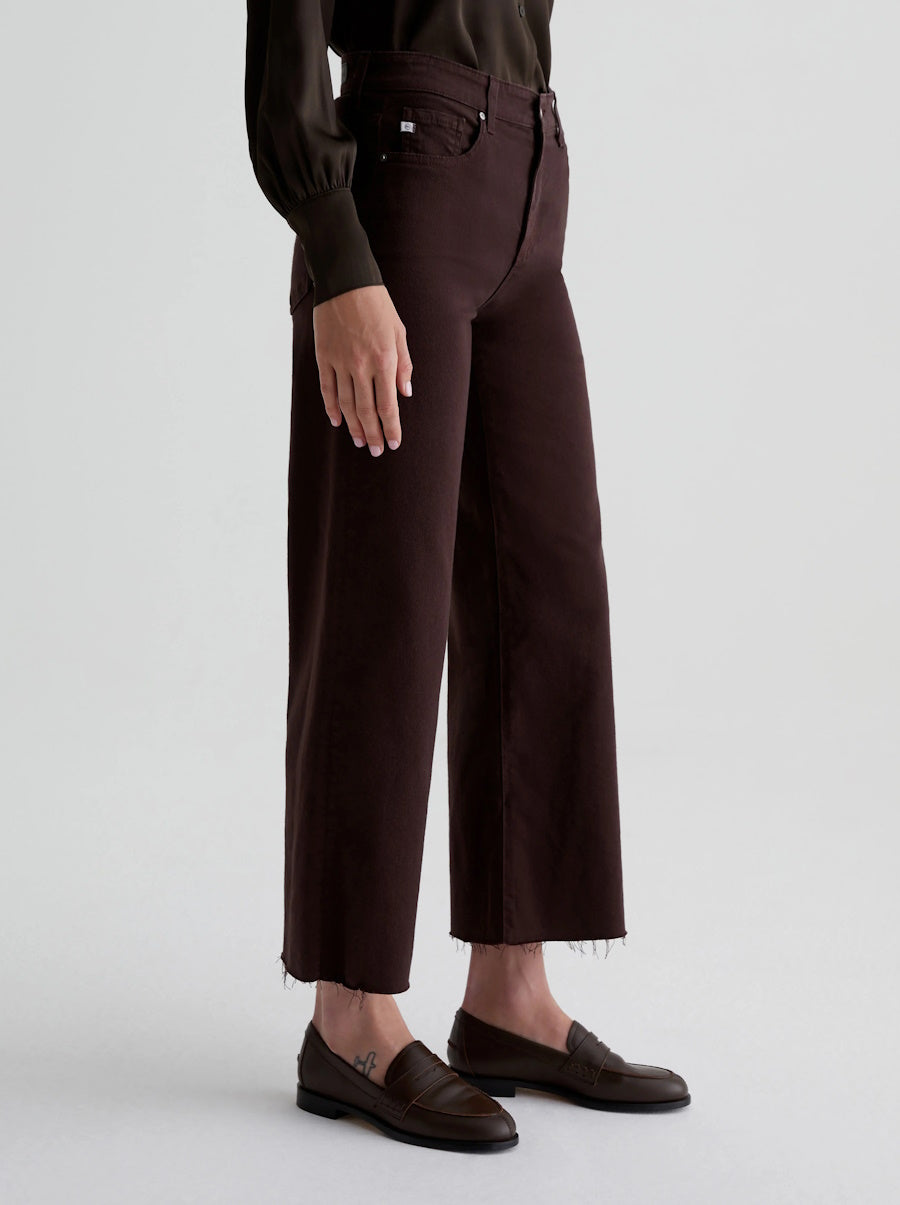 Saige Wide Leg Crop in Amaretto Noir