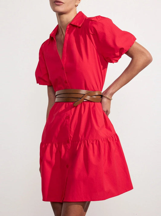 The Havana Mini Dress in Carmine Red
