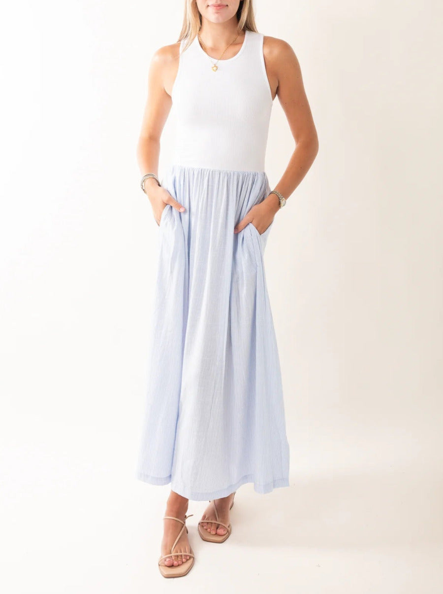 Knit Woven Maxi Dress