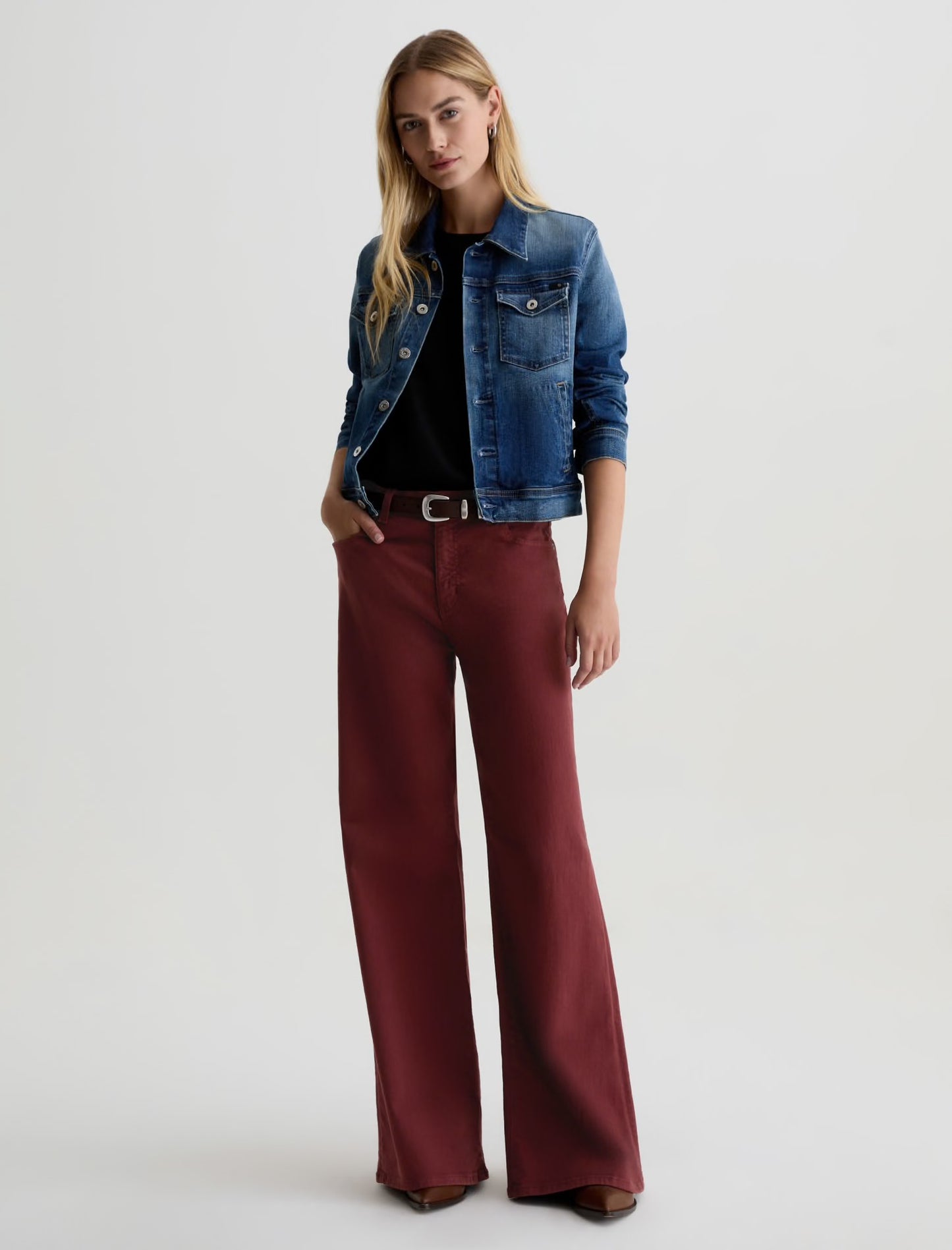 Saige Wide Leg in Cranberry
