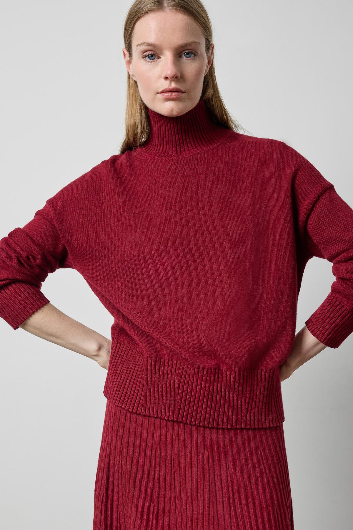 Relaxed Mock Turtleneck Sweater