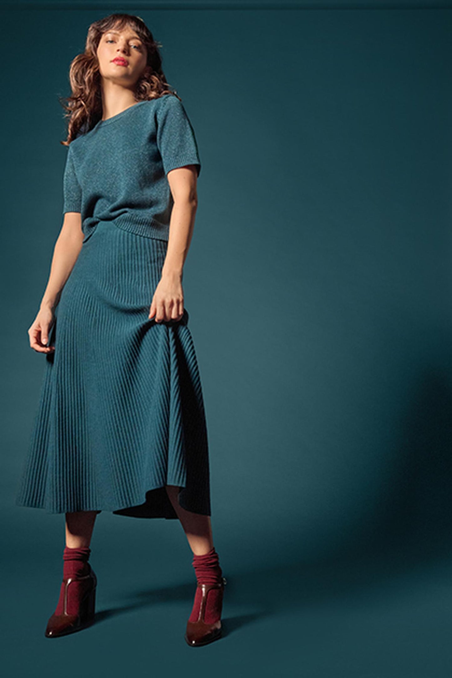 Flared Knit Skirt