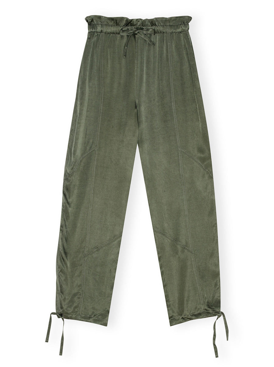 Washed Satin Elasticated Waist Pants